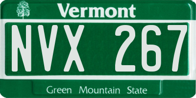 VT license plate NVX267
