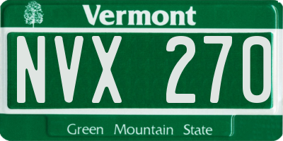 VT license plate NVX270