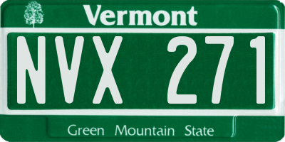 VT license plate NVX271