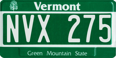 VT license plate NVX275