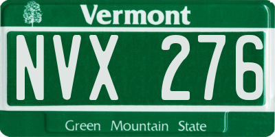 VT license plate NVX276