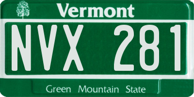 VT license plate NVX281