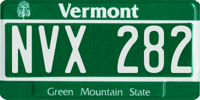 VT license plate NVX282