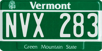 VT license plate NVX283
