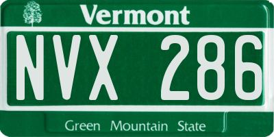 VT license plate NVX286
