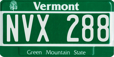 VT license plate NVX288