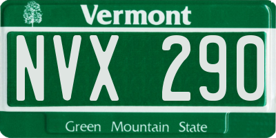 VT license plate NVX290