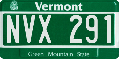 VT license plate NVX291