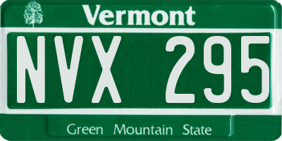 VT license plate NVX295