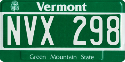 VT license plate NVX298