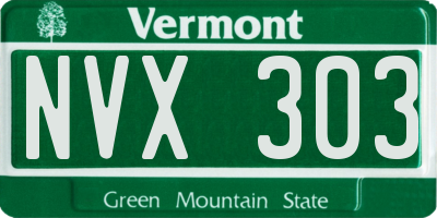 VT license plate NVX303
