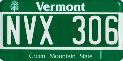 VT license plate NVX306