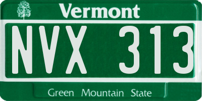 VT license plate NVX313