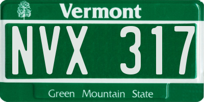 VT license plate NVX317