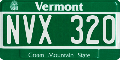 VT license plate NVX320