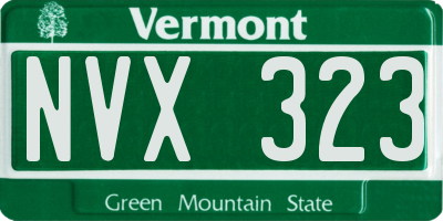 VT license plate NVX323