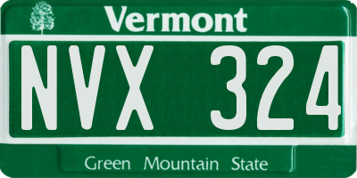VT license plate NVX324
