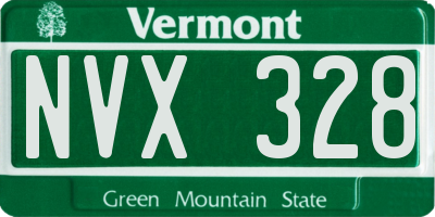 VT license plate NVX328