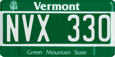 VT license plate NVX330