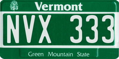 VT license plate NVX333