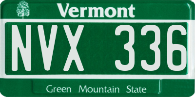 VT license plate NVX336