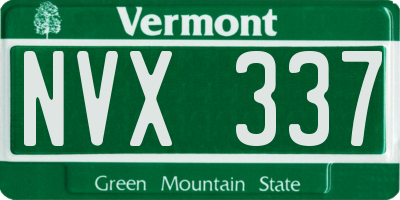 VT license plate NVX337