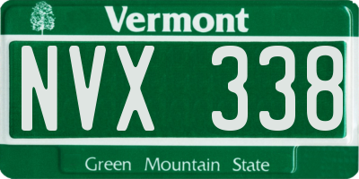 VT license plate NVX338