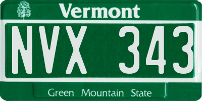 VT license plate NVX343