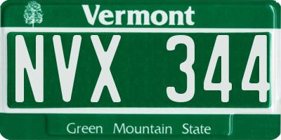 VT license plate NVX344