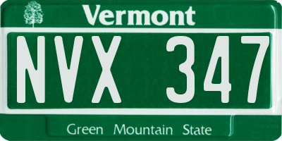 VT license plate NVX347