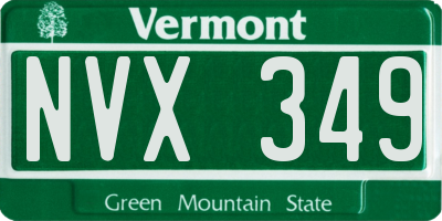 VT license plate NVX349