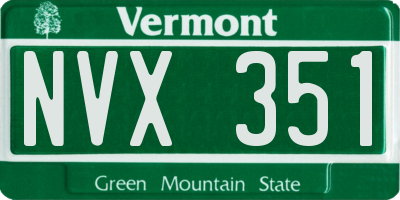VT license plate NVX351