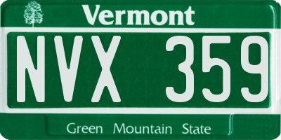VT license plate NVX359