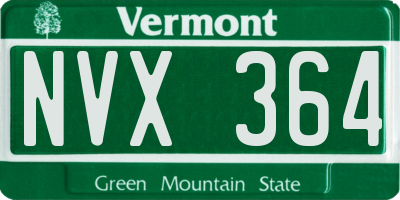 VT license plate NVX364
