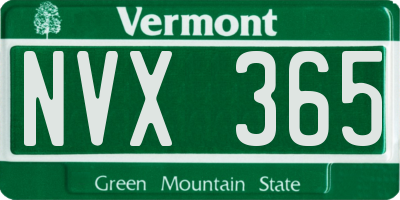 VT license plate NVX365