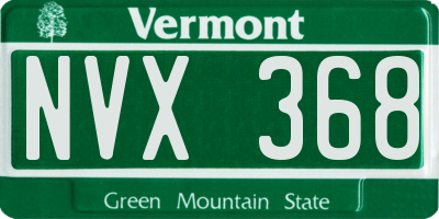 VT license plate NVX368
