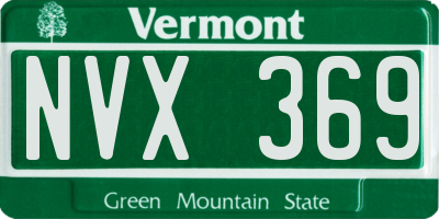 VT license plate NVX369