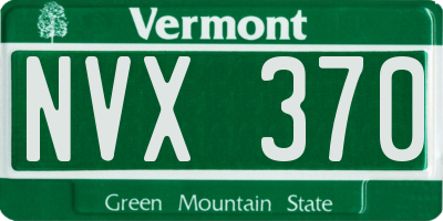 VT license plate NVX370