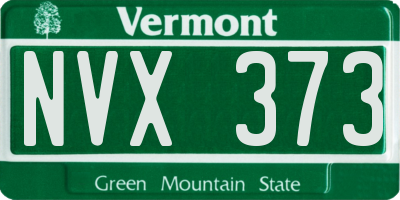 VT license plate NVX373