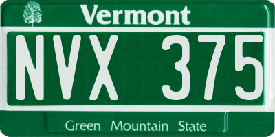 VT license plate NVX375