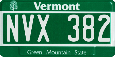 VT license plate NVX382
