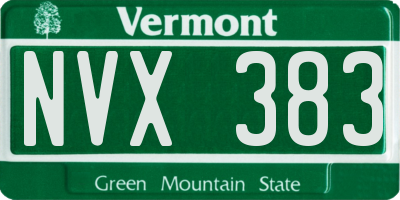 VT license plate NVX383