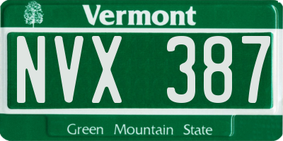 VT license plate NVX387