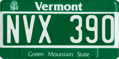 VT license plate NVX390