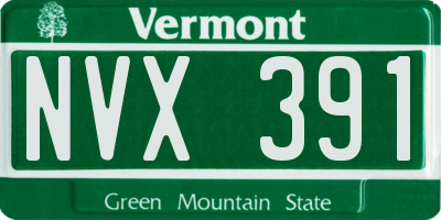 VT license plate NVX391