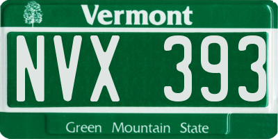 VT license plate NVX393