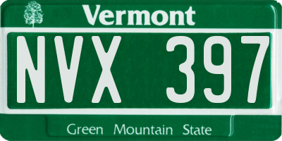 VT license plate NVX397