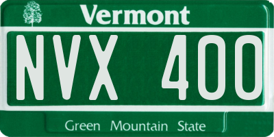 VT license plate NVX400