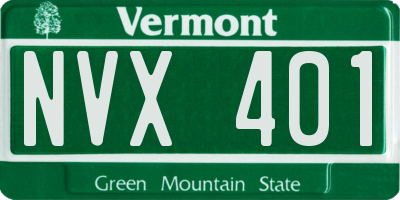 VT license plate NVX401