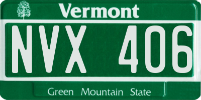 VT license plate NVX406
